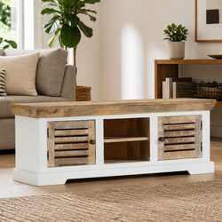 TV Cabinet 110x30x40 cm Solid Mango Wood Construction
