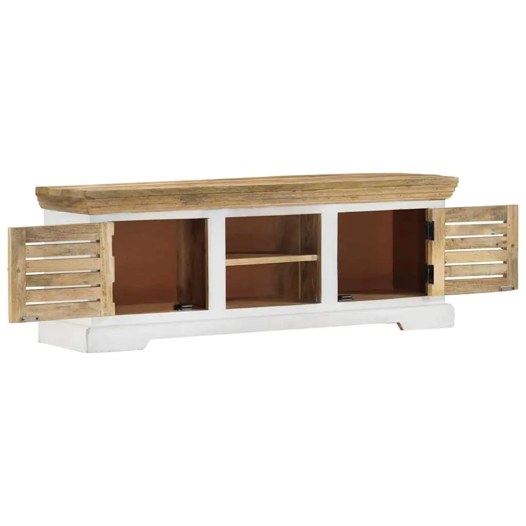 Solid Mango Wood TV Cabinet 110x30x40 cm Brown Living Room Storage Sideboard