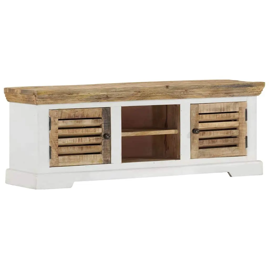 Solid Mango Wood TV Cabinet 110x30x40 cm Brown Living Room Storage Sideboard