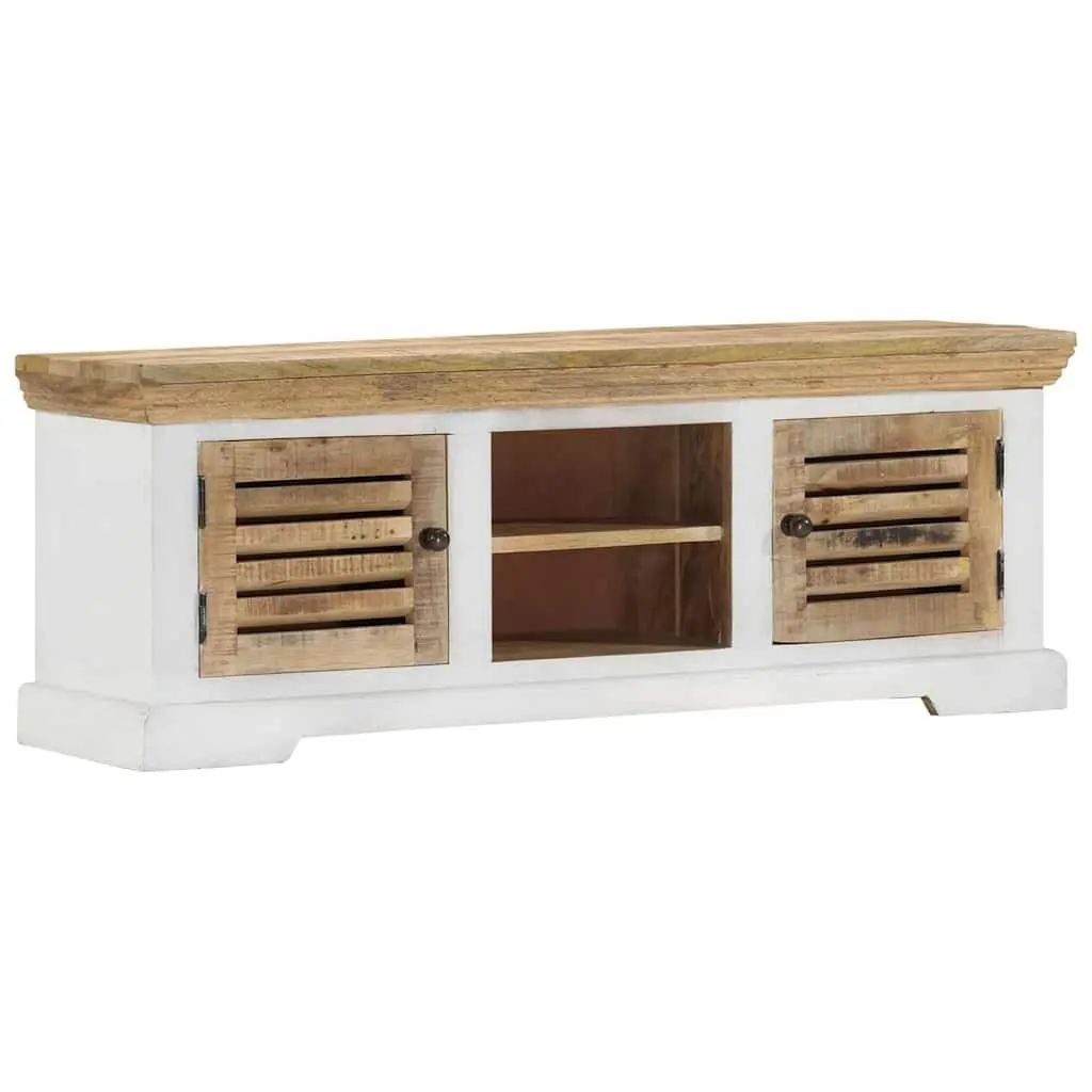Solid Mango Wood TV Cabinet 110x30x40 cm Brown Living Room Storage Sideboard
