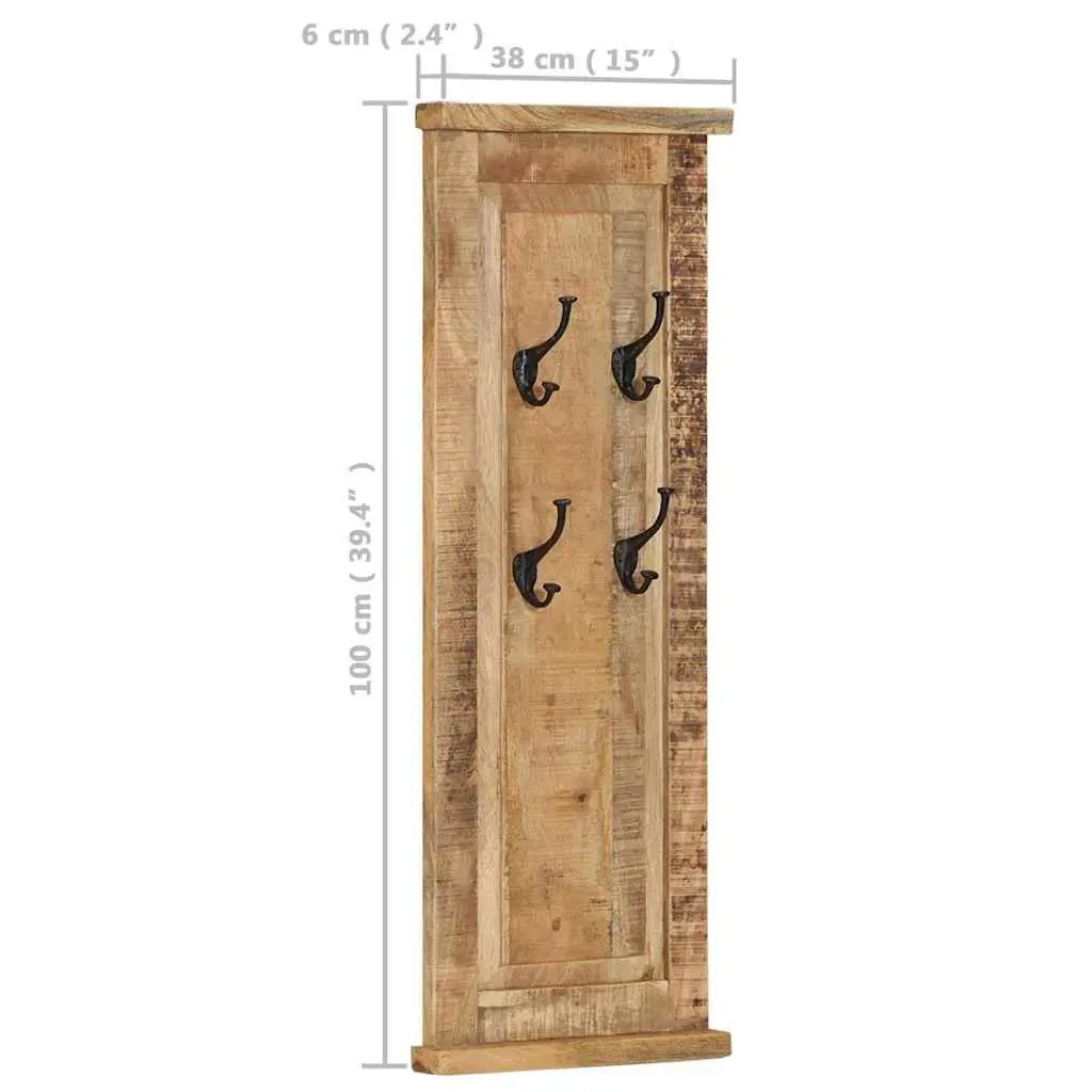 Coat Racks Solid Wood Wall-Mounted Retro 38 x 100 cm Brown 2 Pieces