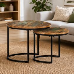 Nesting Tables Set of 2 Made from Reclaimed Wood