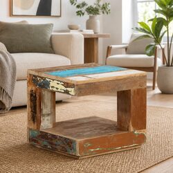 Coffee Table Made of Reclaimed Wood, 45x45x40 cm