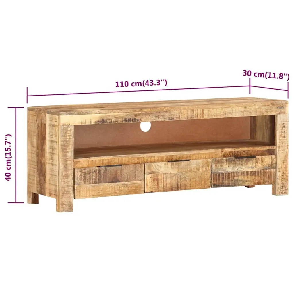 TV Cabinet Wooden Media Unit with Drawers 110x30x40 cm Brown