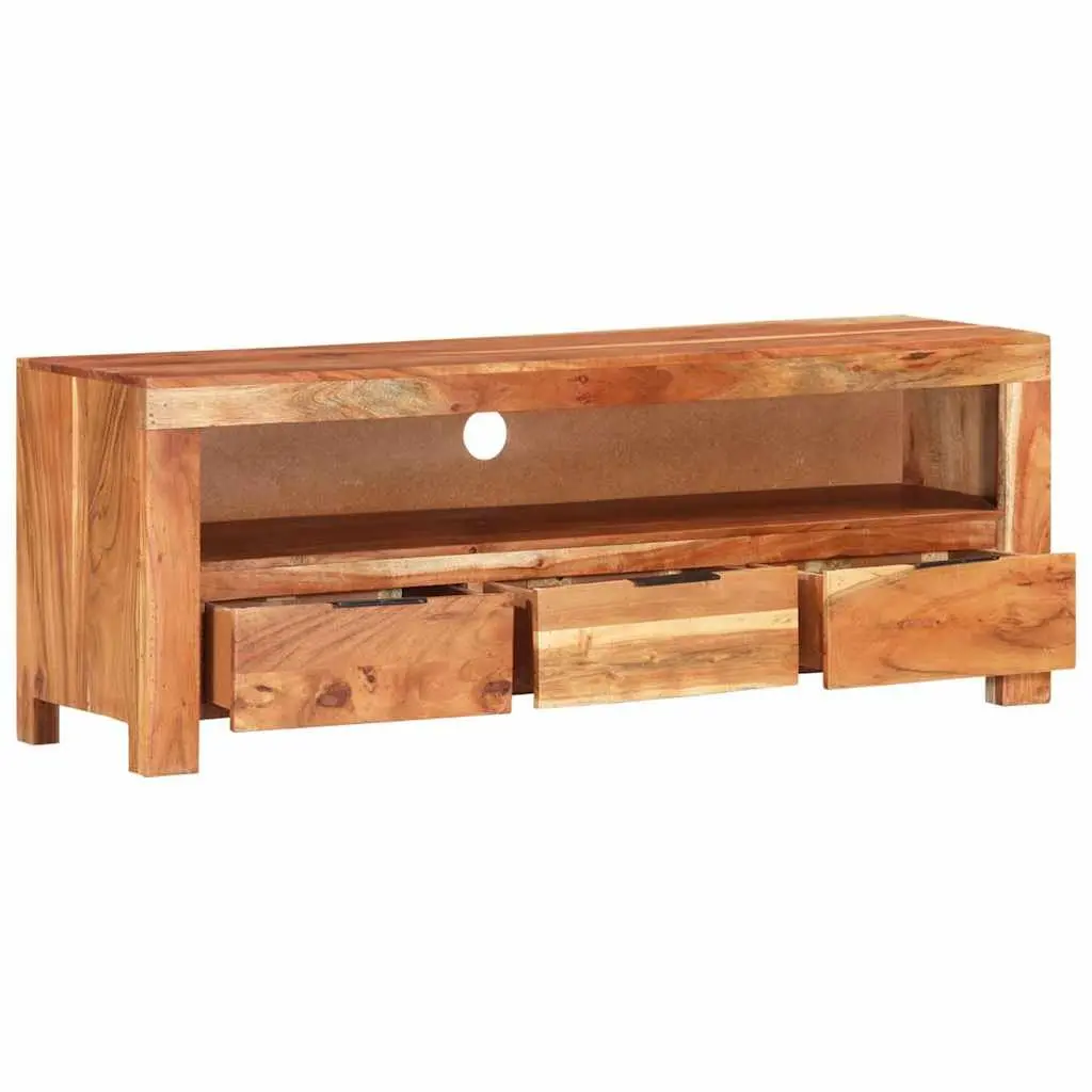 TV Cabinet Solid Wood Acacia Brown 110x30x40 cm Media Storage Unit