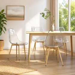 Dining Chairs Set of 4 with Ergonomic Backrest