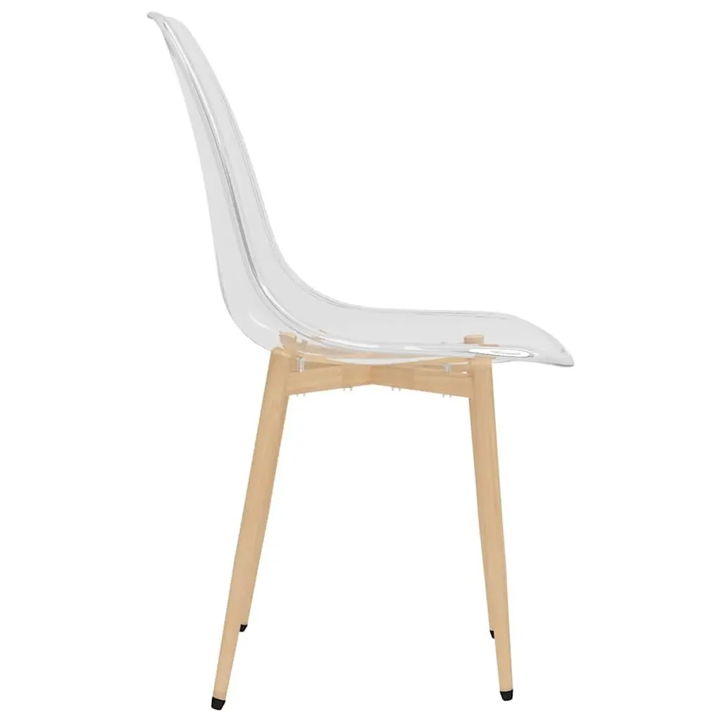 Dining Chairs Ergonomic Backrest 4 Piece Transparent Seat Kitchen Furniture