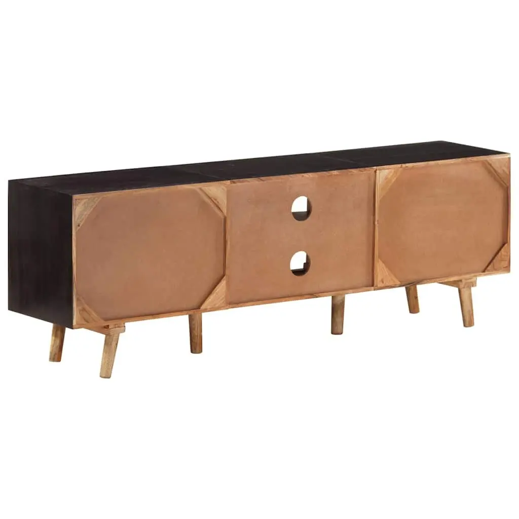 TV Cabinet Sturdy Storage 140x30x46 cm Brown Rough Mango Wood Acacia