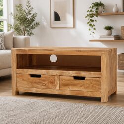 88x35x40 cm Acacia Wood TV Cabinet with Storage