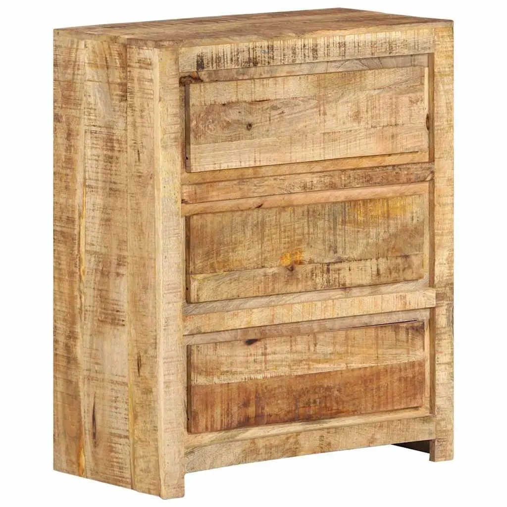 Drawer Cabinet Solid Wood 3 Drawers 60x33x75 cm Brown