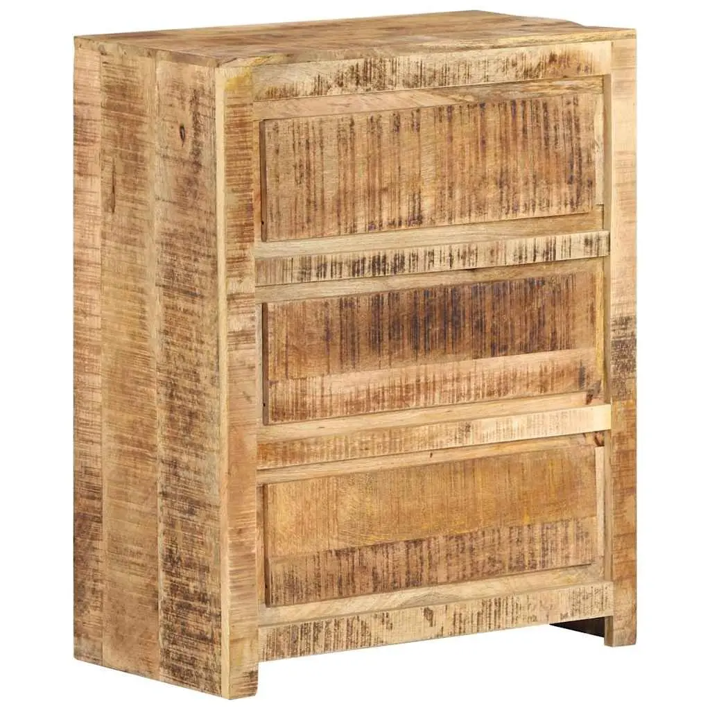 Drawer Cabinet Solid Wood 3 Drawers 60x33x75 cm Brown