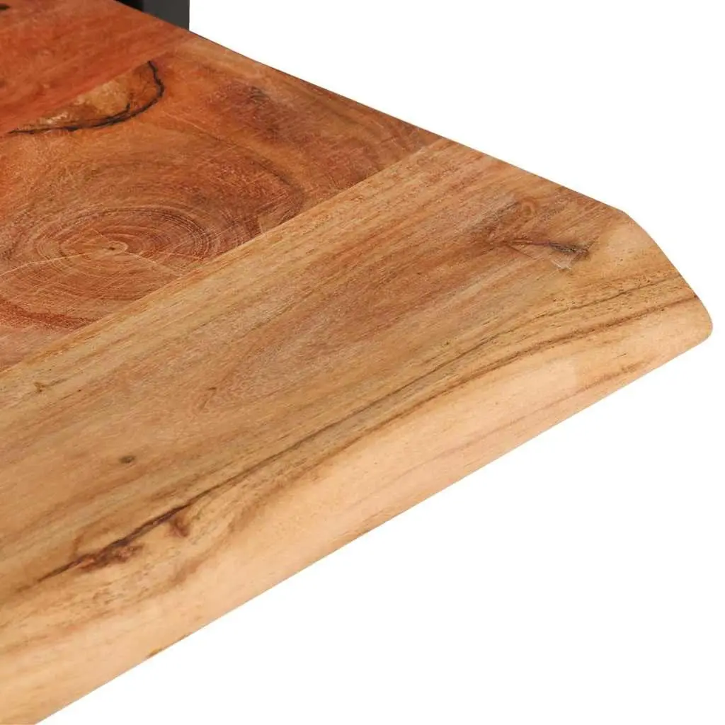 Wall Shelves Floating Display Shelf Natural Live Edge Solid Acacia Wood Steel Frame 80x25x35 cm Brown 2 Pieces