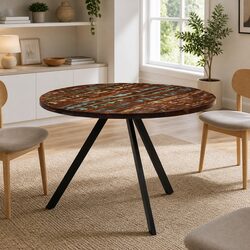 Dining Table 110x75 cm Reclaimed Wood Construction