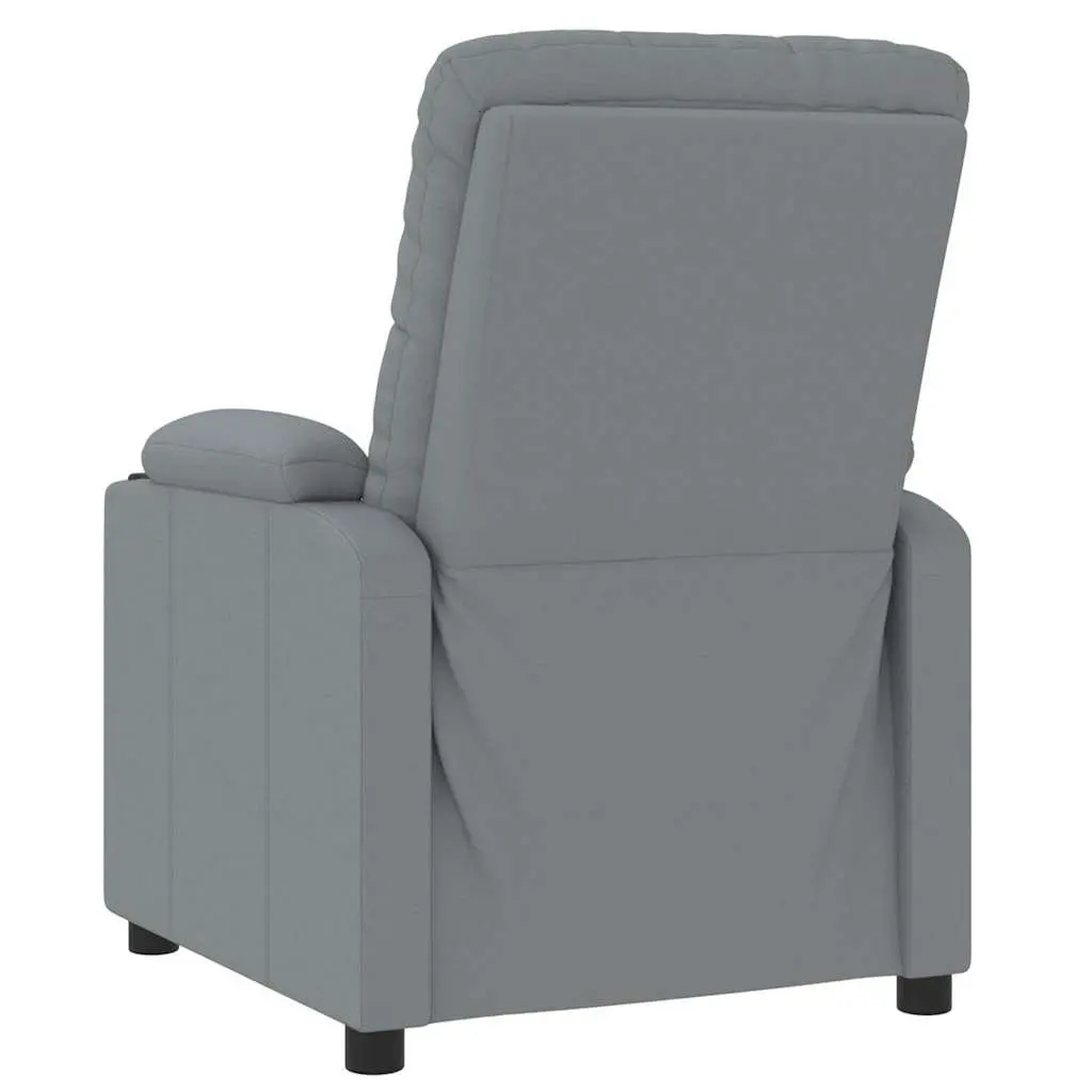 Massage Chair Manual Reclining 3 Positions Vibration 6 Points Light Grey Fabric