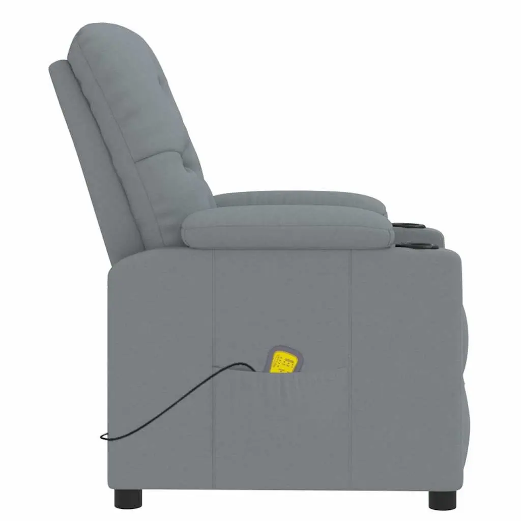 Massage Chair Manual Reclining 3 Positions Vibration 6 Points Light Grey Fabric