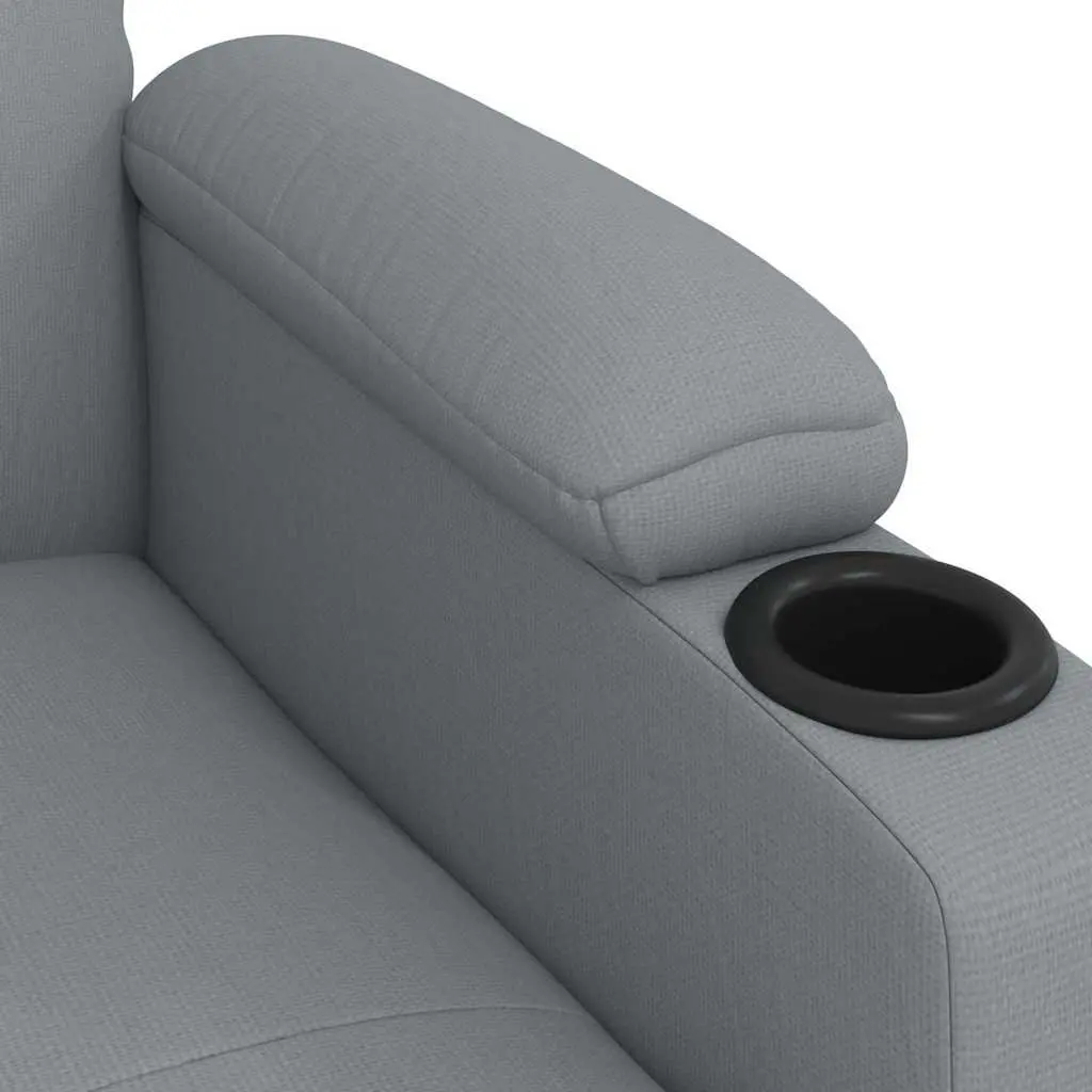 Massage Chair Manual Reclining 3 Positions Vibration 6 Points Light Grey Fabric