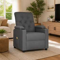 Grey Fabric Electric Massage Armchair with Vibration