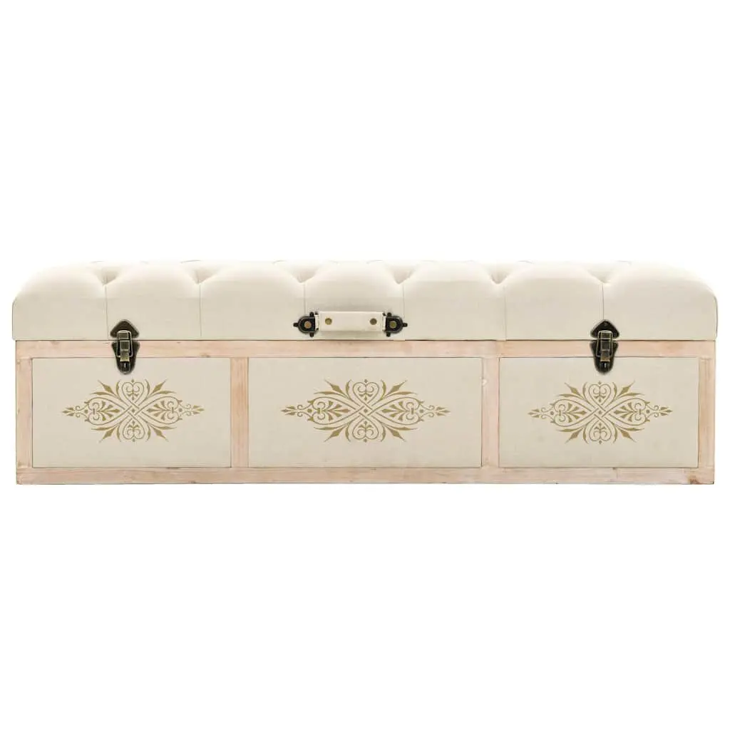 Storage Bench Padded Seat 110cm Cream