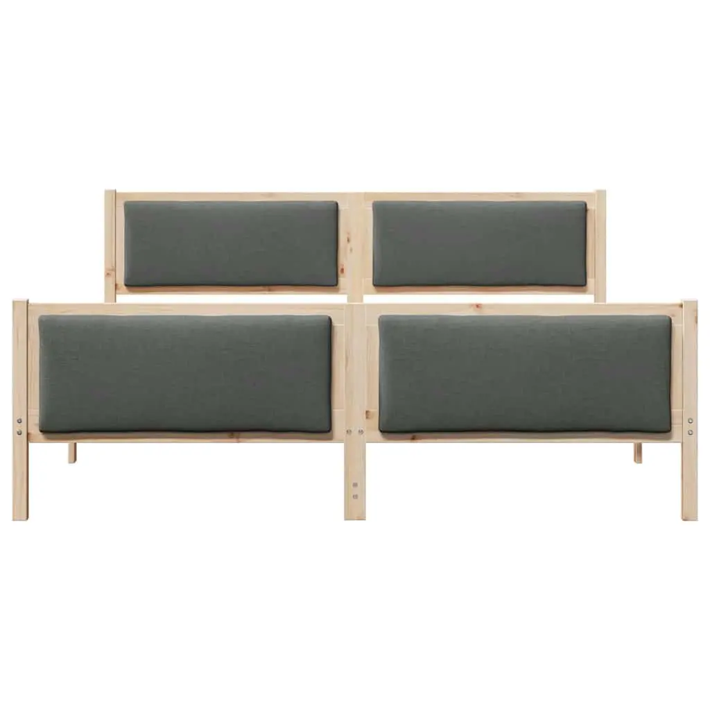 Fabric Upholstered Bed Frame with Headboard Dark Grey 180 x 200 cm Spacious Storage