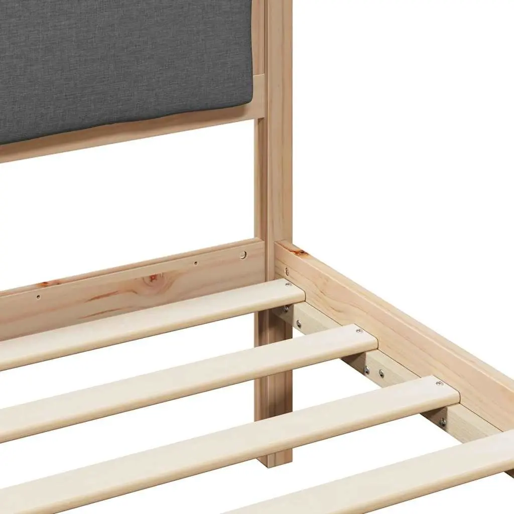 Fabric Upholstered Bed Frame with Headboard Dark Grey 180 x 200 cm Spacious Storage