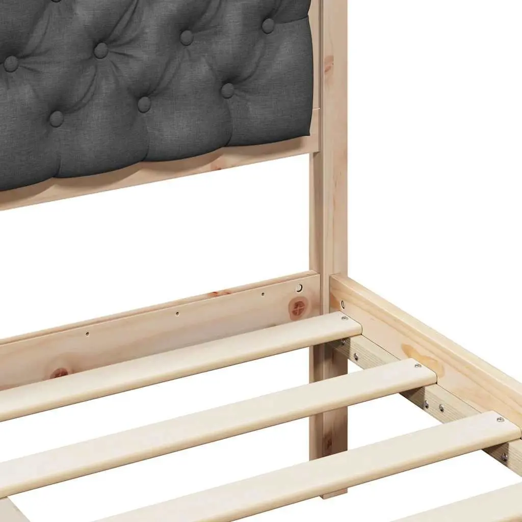 Bed Frame Solid Pine Wood Fixed Slatted Support 180 x 200 cm Brown