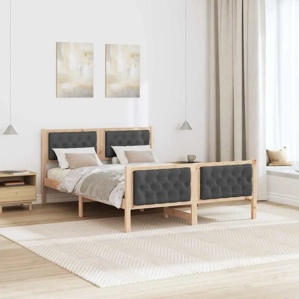 150 x 200 cm Bed Frame with Polyester Headboard