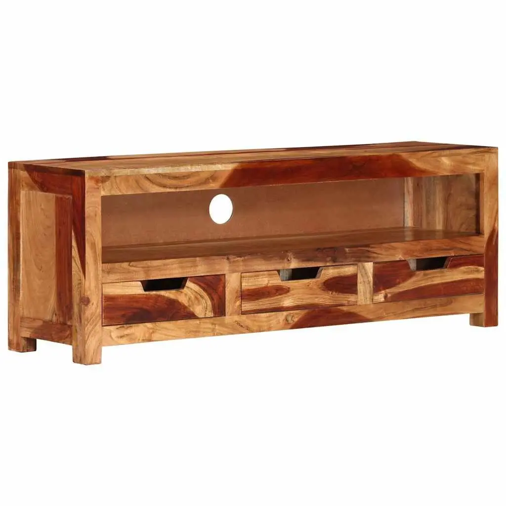 Solid Wood TV Cabinet with Storage Drawers 110cm Brown Acacia