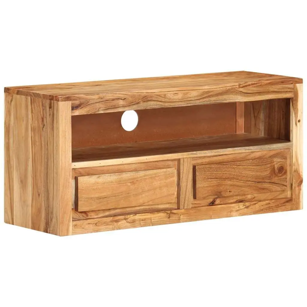 Solid Wood TV Cabinet Brown 88x30x40cm Acacia Entertainment Stand with Storage Shelf