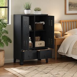 Industrial Wardrobe Storage Cabinet with Steel Construction