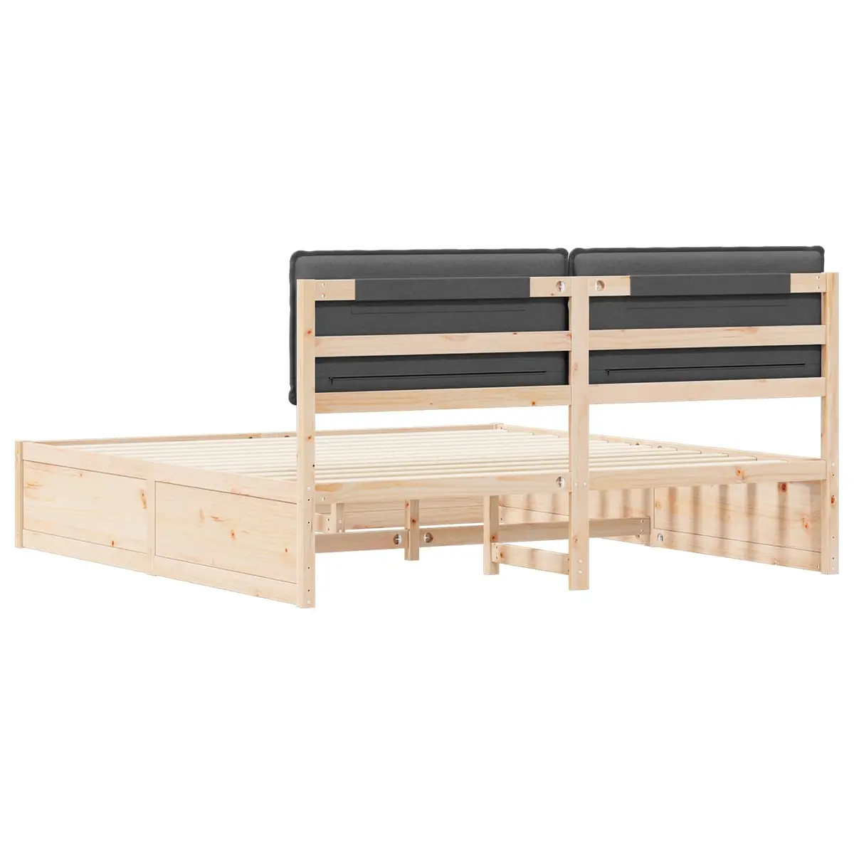 Bed Frame with Upholstered Headboard Grey 180 x 200 cm Modern Bedroom Furniture