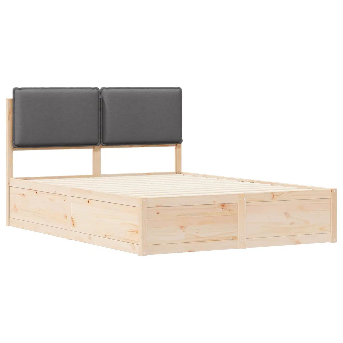Bed Frame Upholstered Headboard Comfort 135 x 190 cm Dark Grey