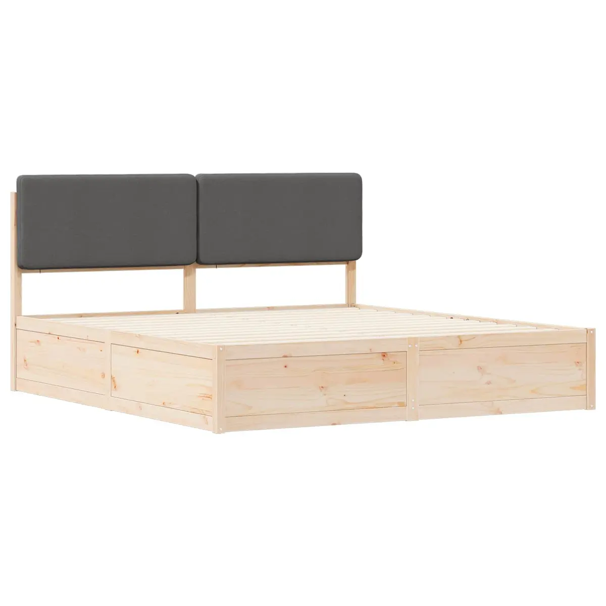 Bed Frame Upholstered Headboard Comfort 180 x 200 cm Dark Grey