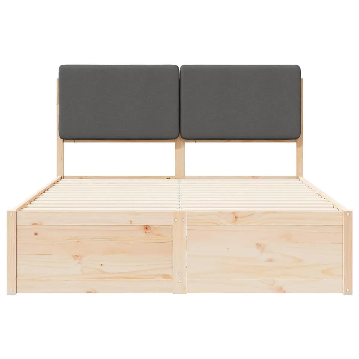 Bed Frame Upholstered Headboard Comfort 150 x 200 cm Grey