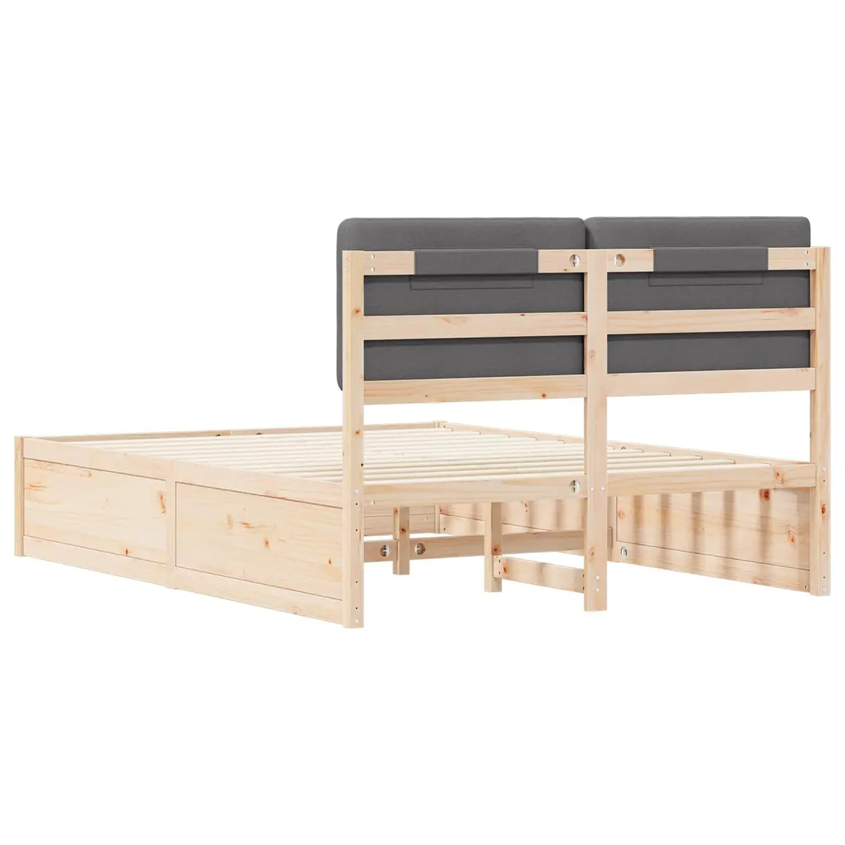 Bed Frame Upholstered Headboard Comfort 150 x 200 cm Grey