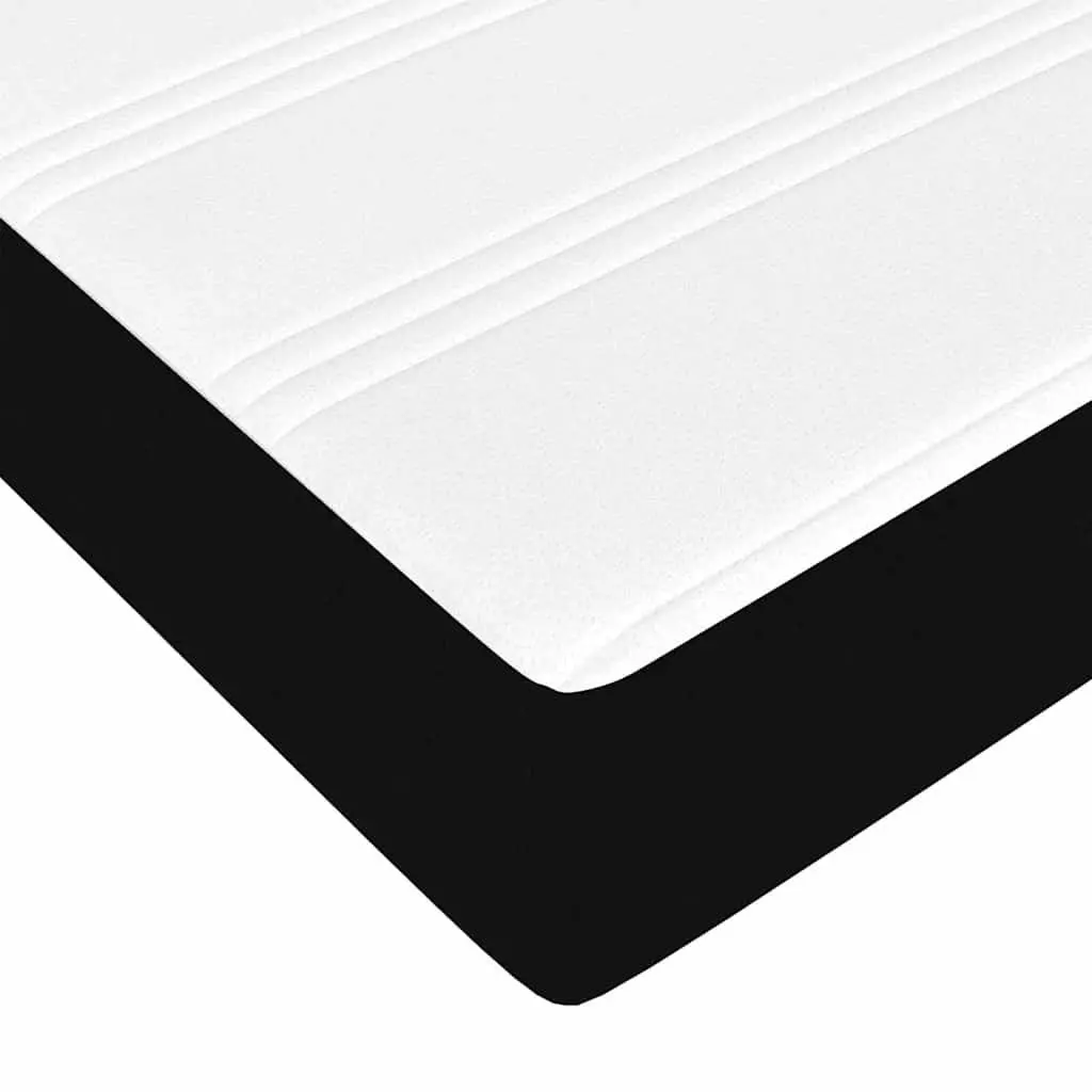 Bed Frame with Mattress Medium Firm 90 x 190 cm Black Fabric