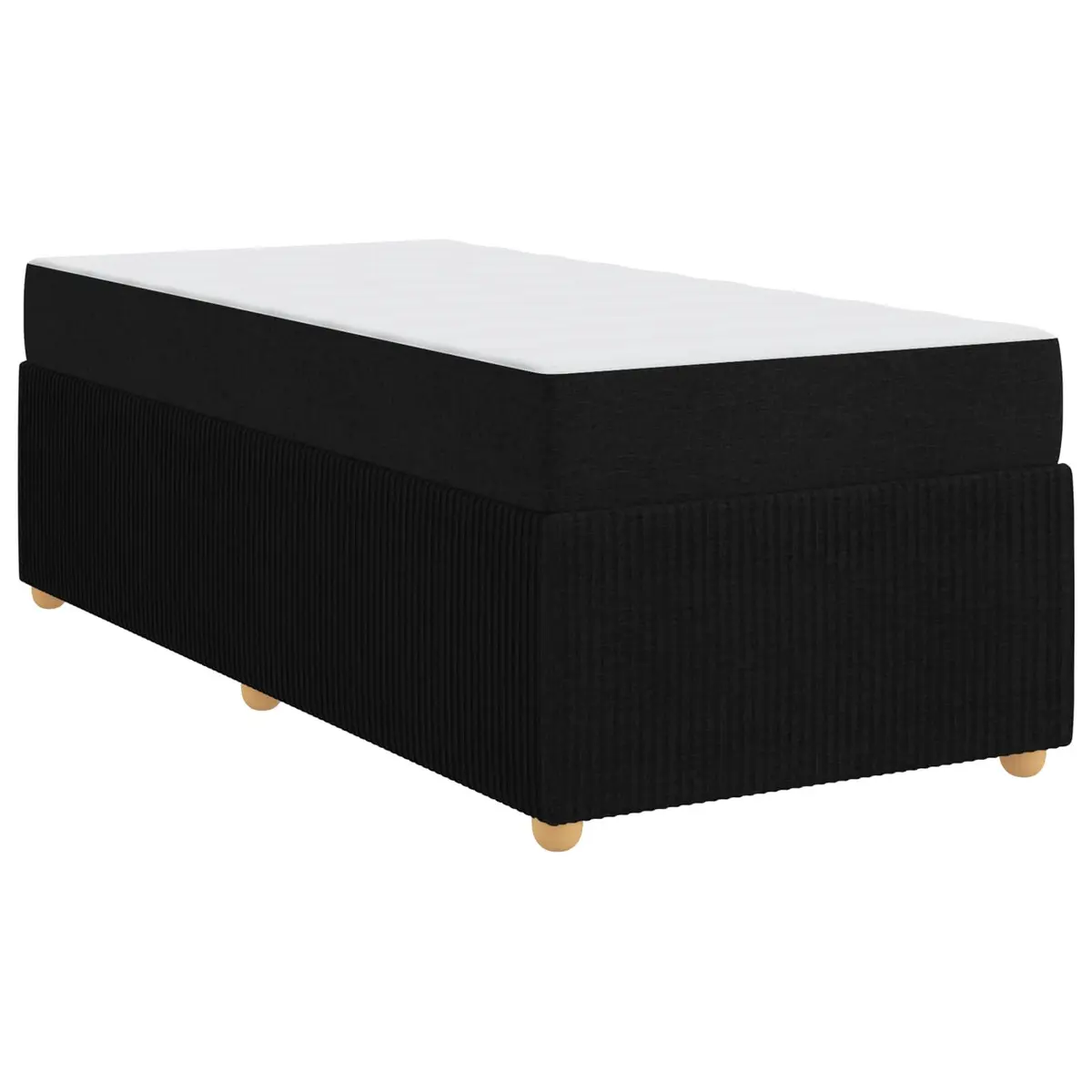 Bed Frame with Mattress Medium Firmness 90 x 190 cm Black Fabric Modern