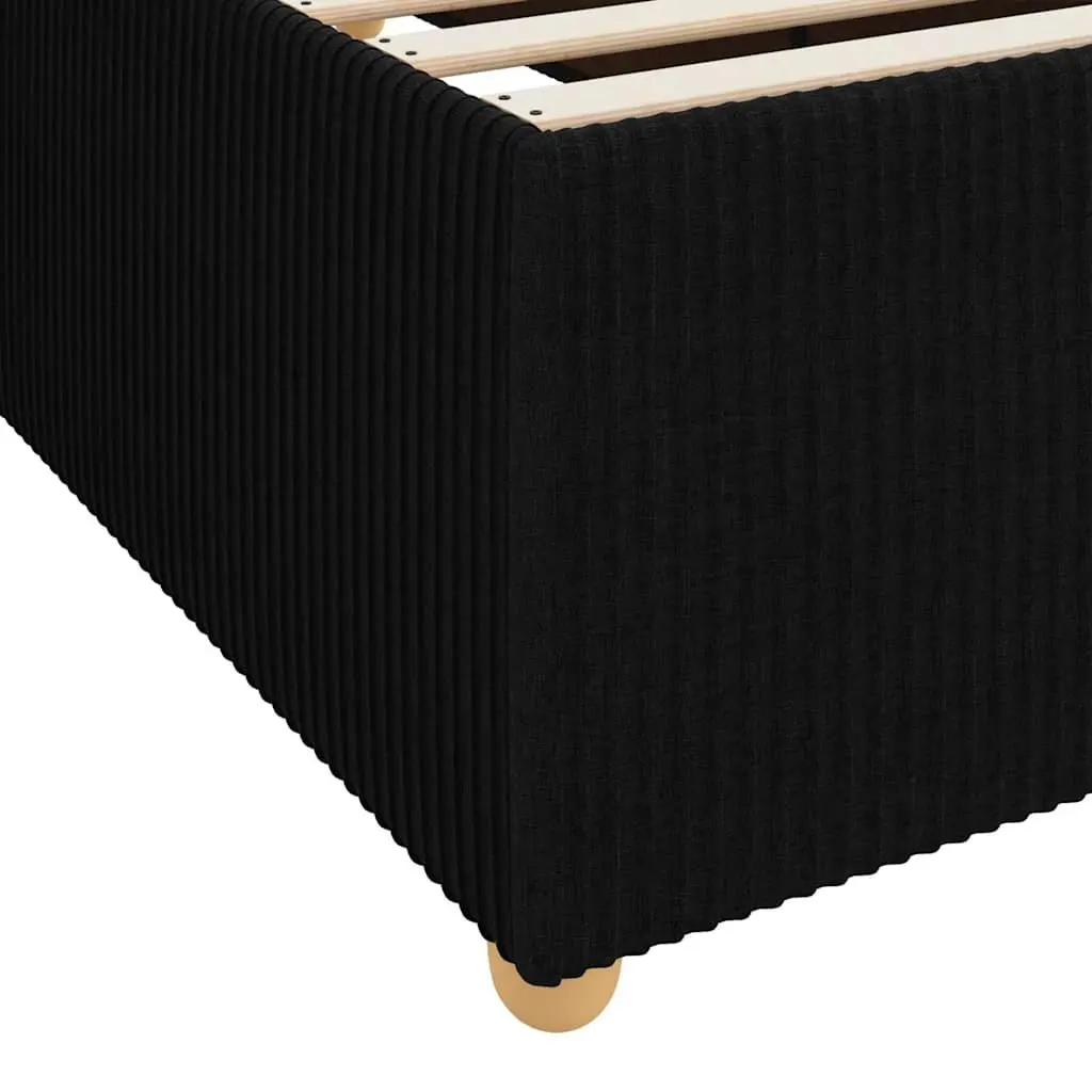 Bed Frame with Mattress Medium Firmness 90 x 190 cm Black Fabric Modern