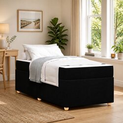 Engineered Wood Bed Frame with Pocketed Coil Mattress 90 x 190 cm