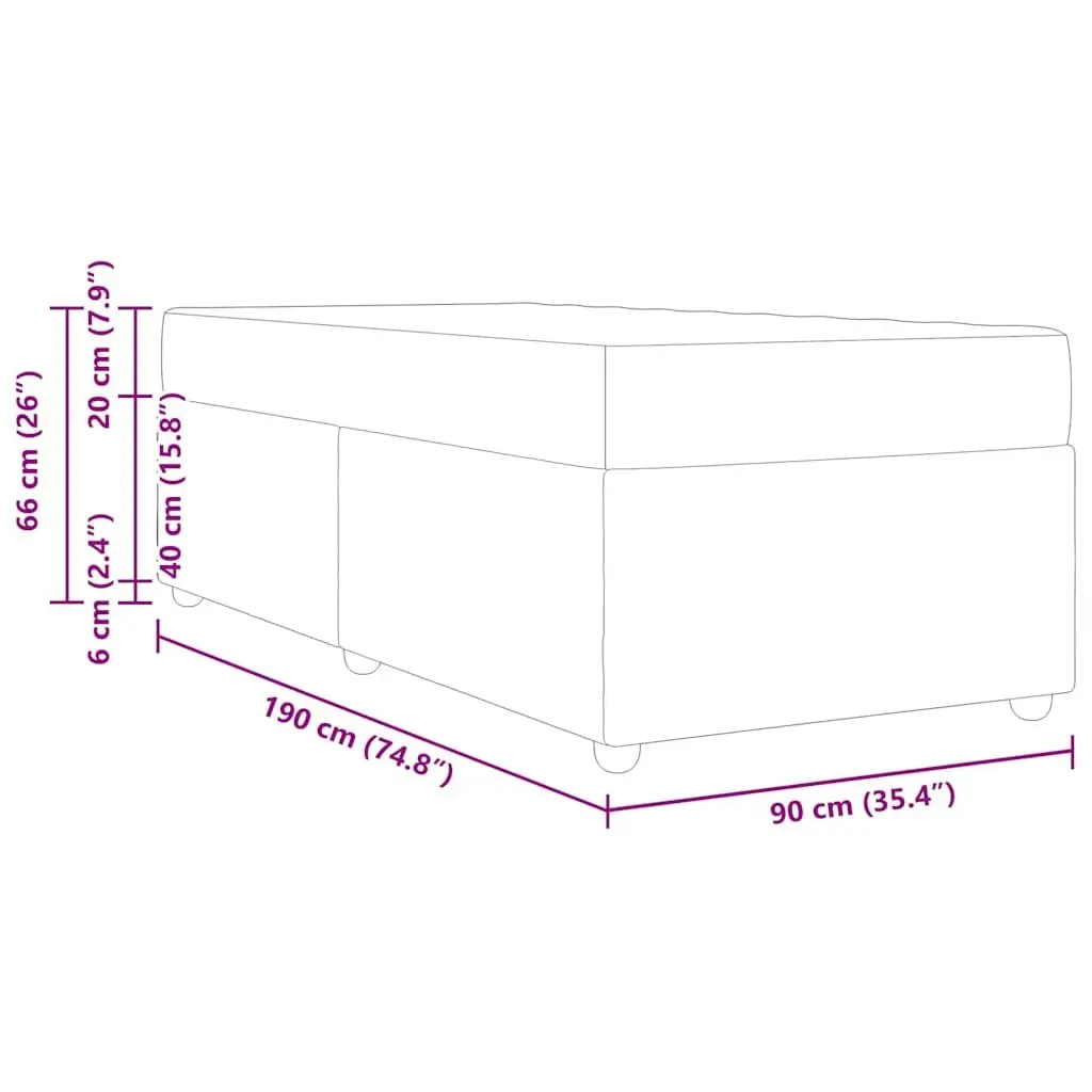 Engineered Wood Bed Frame with Pocketed Coil Mattress 90 x 190 cm