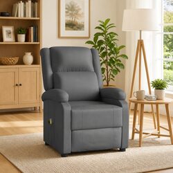 Electric Reclining Massage Chair with Faux Leather Upholstery
