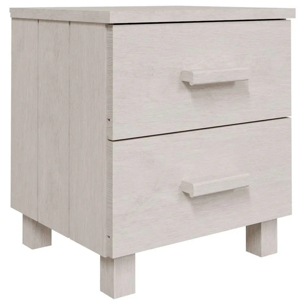 Bedside Tables Pair White Wooden Nightstands Storage Drawers 40 x 35 x 44.5 cm