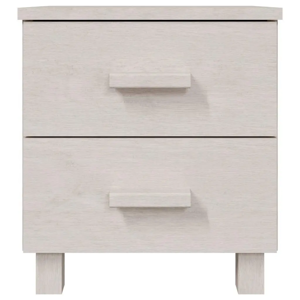 Bedside Tables Pair White Wooden Nightstands Storage Drawers 40 x 35 x 44.5 cm