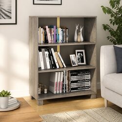 3-Shelf Book Cabinet 85x35x112cm in Light Grey