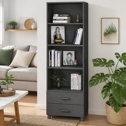 Highboard Storage Cabinet with Solid Pinewood Construction