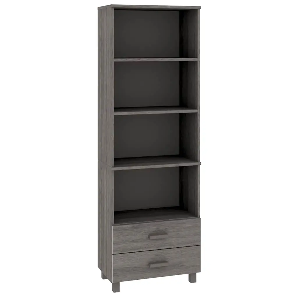 Highboard Light Grey Solid Pine Wood Ample Storage 60x35x180 cm