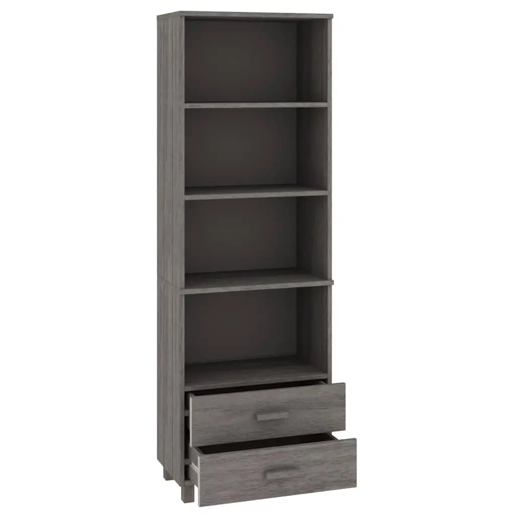 Highboard Light Grey Solid Pine Wood Ample Storage 60x35x180 cm