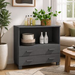 Wooden Grey Sideboard Storage Cabinet with Drawers