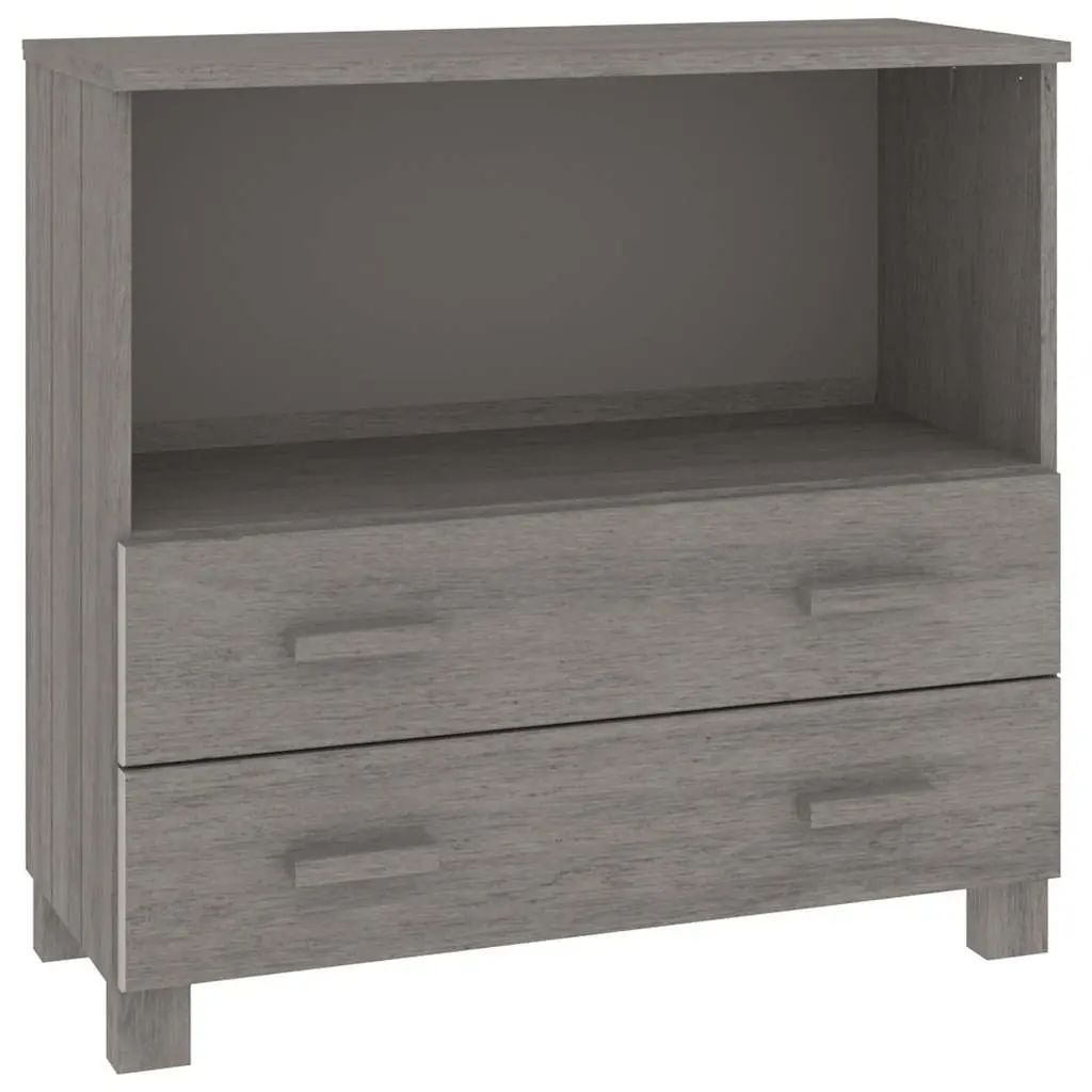 Wooden Sideboard Storage Cabinet with 2 Drawers and Compartment Light Grey 85x35x80cm