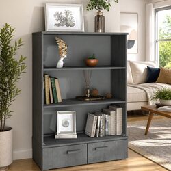 Solid Pine Grey Highboard Top with Shelves