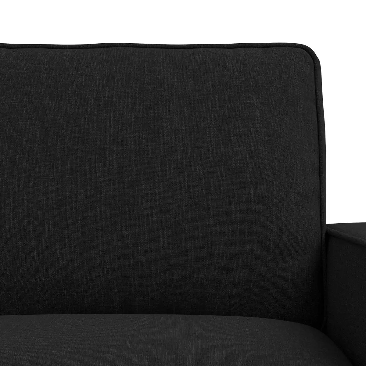 2-Piece Modular Fabric Sofa Set Black Modern Living Room Sectional Couch